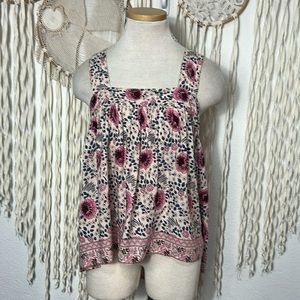 Natalie Martin Floral Cotton Tan Size M